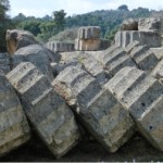 Fallen columns at Ancient Olympia - does there hide an earthquake somewhere in the archaeological record?